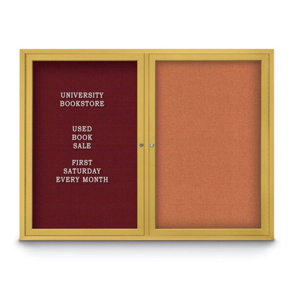 United Visual Products Corkboard, 18"x24", Cobalt Accent/Black UV401PLUS-BLACK-COBACC - main